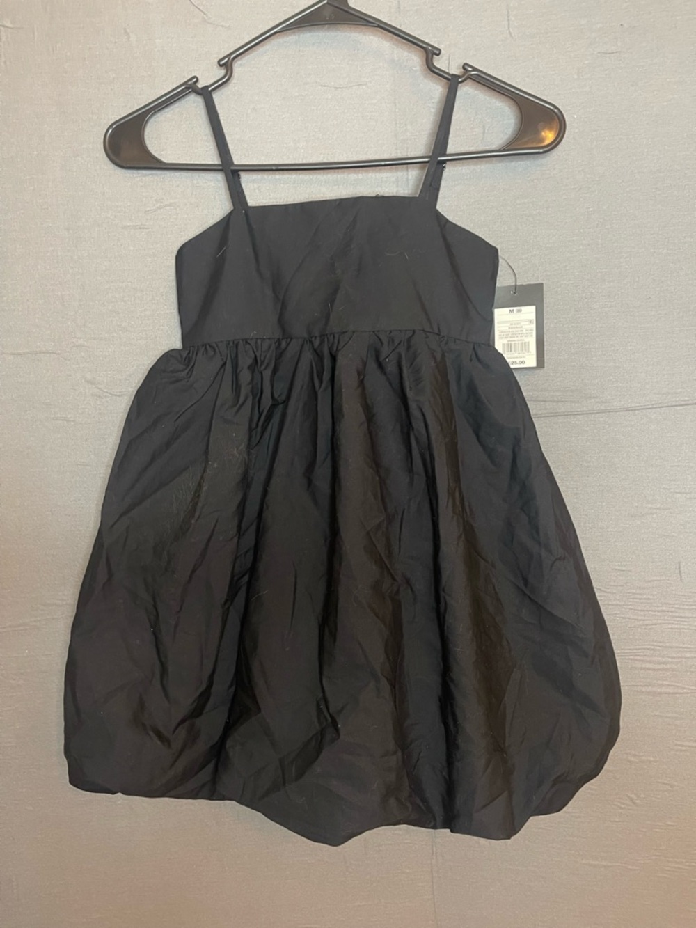 NWT Art Class Girls Black Mini Bubble Hem Dress Size M (8) Smocked Back